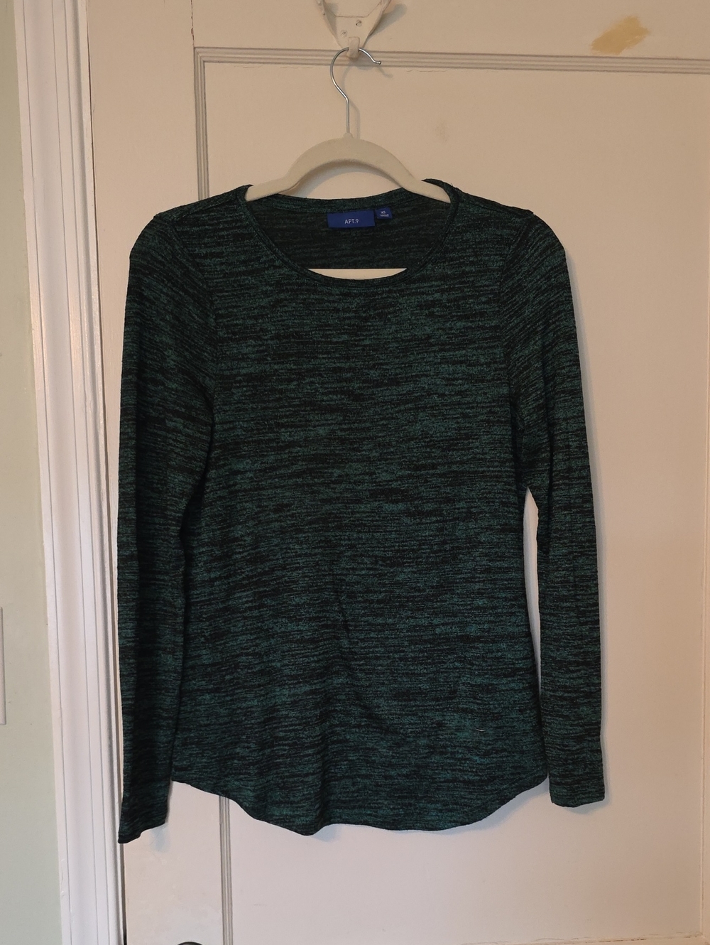 Apt. 9 Green Marled Long-Sleeve Top